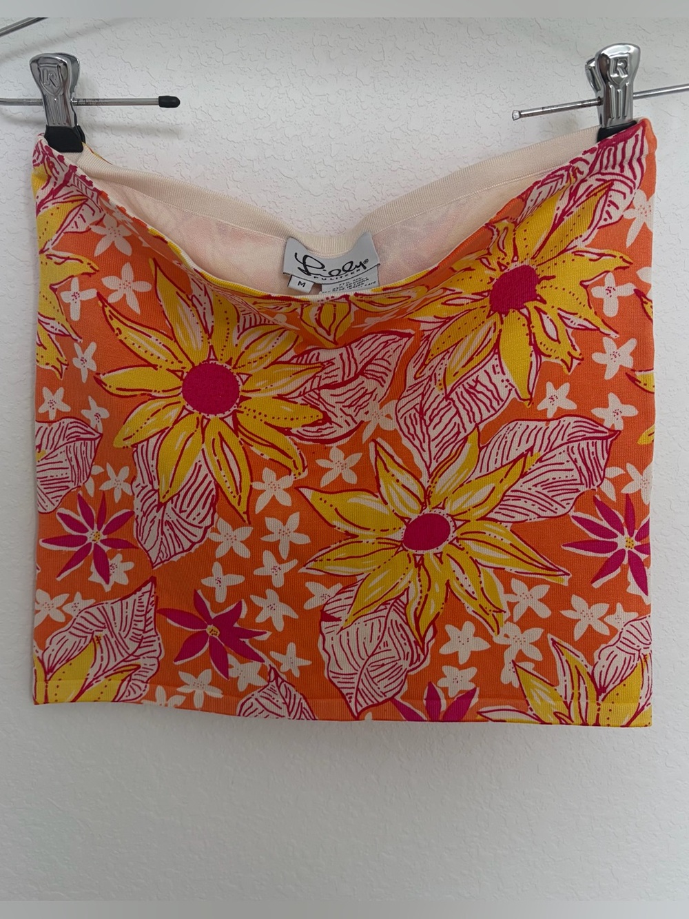 Lilly Pulitzer Orange Floral Tube Top with floral design - vintage